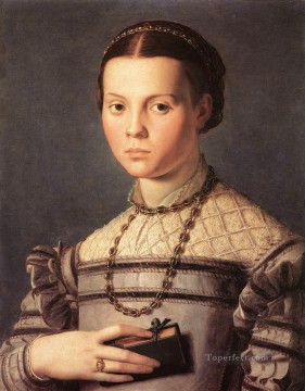  joven Pintura Art%C3%ADstica - Retrato de una joven Florencia Agnolo Bronzino